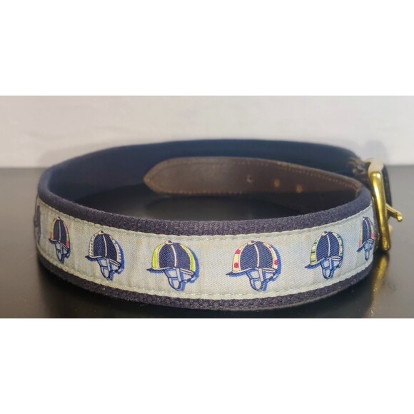 Vineyard Vines Kentucky Derby Canvas and Leather Tipped Men's belt Size 36 - Picture 2 of 16